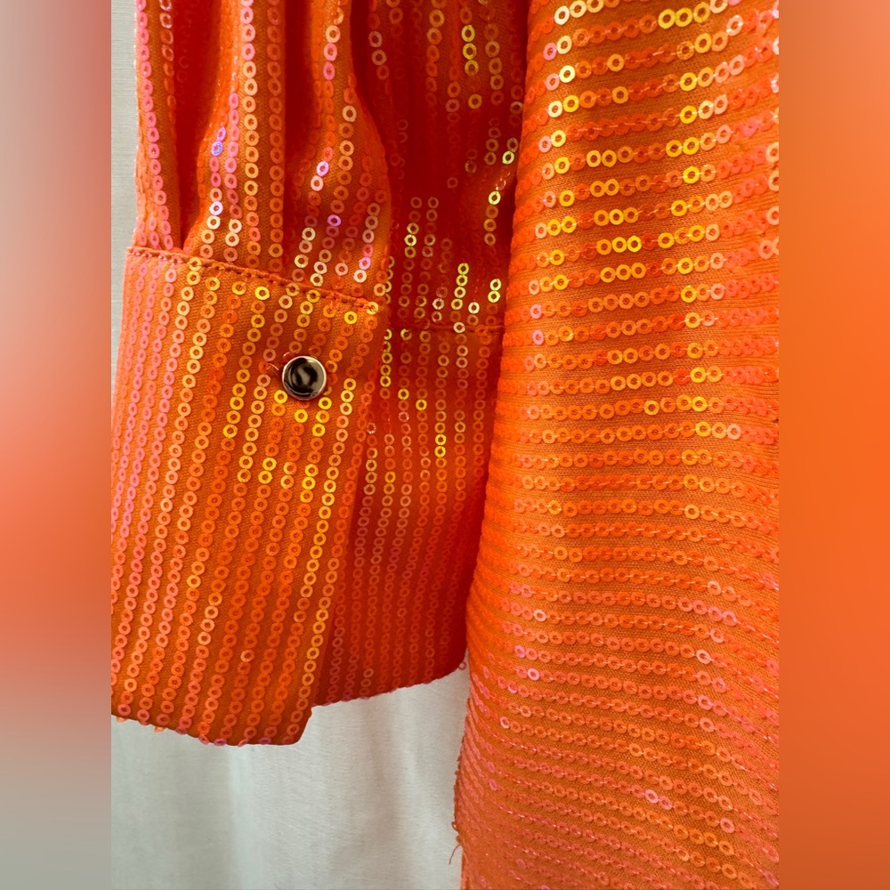 NWT House of Harlow 1960 Orange Sequin Wrap Robe - Picture 6 of 6